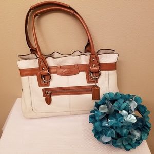 Coach Penelope F14686 Cream/Luggage Leather Satche